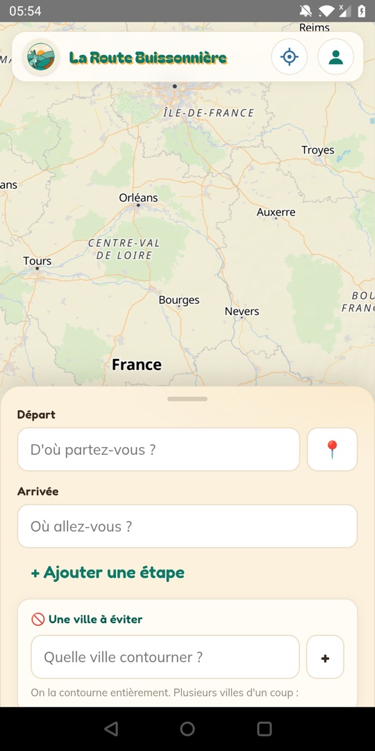 Indicare partenza e arrivo nell'app
